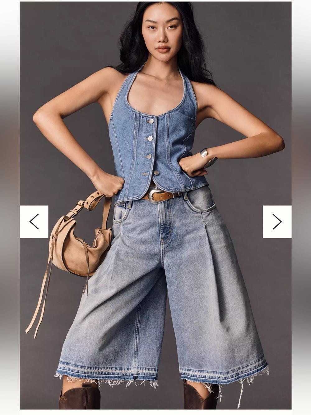 NWT Pilcro Pleated Culotte Mid-Rise
Wide-Leg Jeans